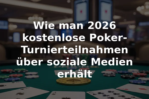 Wie man 2026 kostenlose Poker-Turnierteilnahmen über soziale Medien erhält