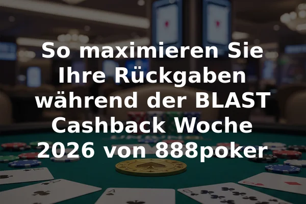 So maximieren Sie Ihre Rückgaben während der BLAST Cashback Woche 2026 von 888poker