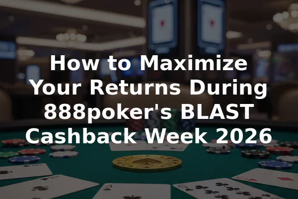 How to Maximize Your Returns During 888poker's BLAST Cashback Week 2026