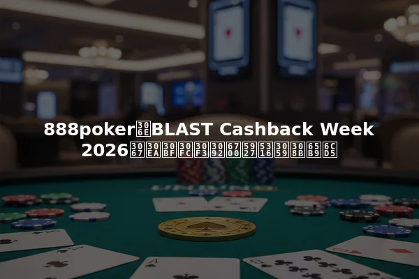 888pokerのBLAST Cashback Week 2026でリターンを最大化する方法