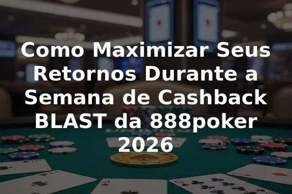 Como Maximizar Seus Retornos Durante a Semana de Cashback BLAST da 888poker 2026