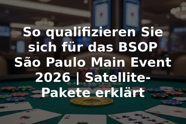 So qualifizieren Sie sich für das BSOP São Paulo Main Event 2026 | Satellite-Pakete erklärt