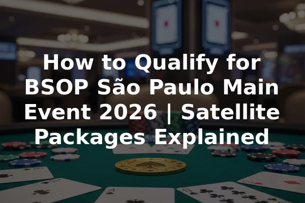 How to Qualify for BSOP São Paulo Main Event 2026 | Satellite Packages Explained