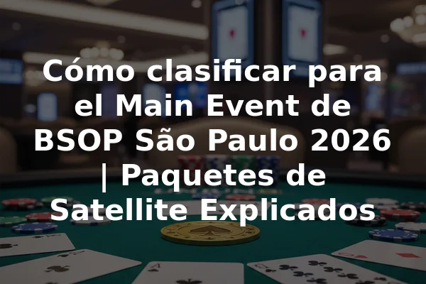 Cómo clasificar para el Main Event de BSOP São Paulo 2026 | Paquetes de Satellite Explicados