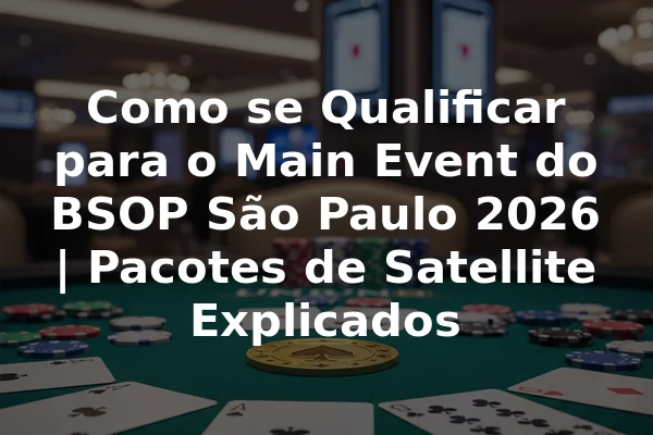 Como se Qualificar para o Main Event do BSOP São Paulo 2026 | Pacotes de Satellite Explicados