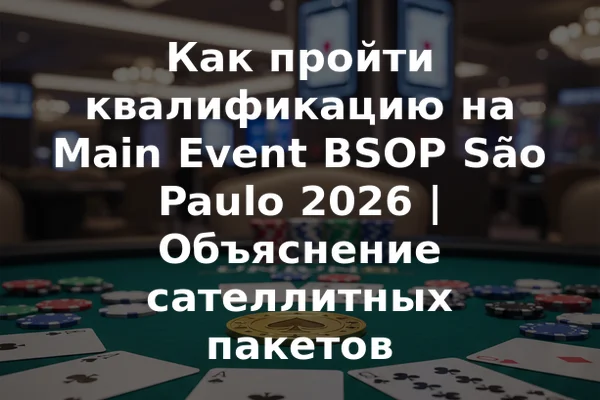 Как пройти квалификацию на Main Event BSOP São Paulo 2026 | Объяснение сателлитных пакетов
