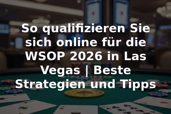So qualifizieren Sie sich online für die WSOP 2026 in Las Vegas | Beste Strategien und Tipps