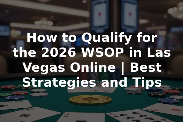 How to Qualify for the 2026 WSOP in Las Vegas Online | Best Strategies and Tips