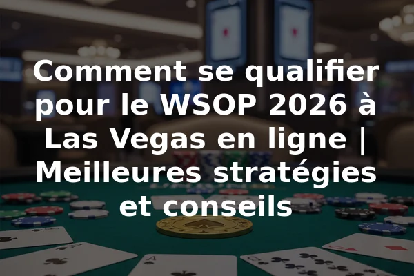 Comment se qualifier pour le WSOP 2026 à Las Vegas en ligne | Meilleures stratégies et conseils