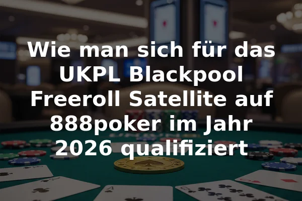 Wie man sich für das UKPL Blackpool Freeroll Satellite auf 888poker im Jahr 2026 qualifiziert