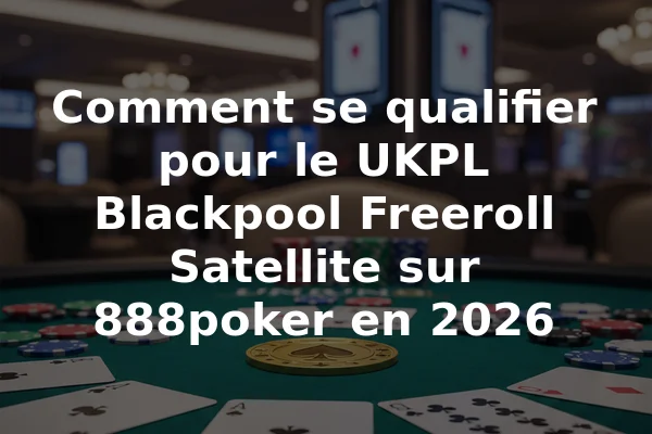 Comment se qualifier pour le UKPL Blackpool Freeroll Satellite sur 888poker en 2026