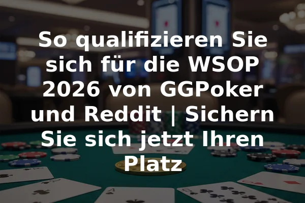So qualifizieren Sie sich für die WSOP 2026 von GGPoker und Reddit | Sichern Sie sich jetzt Ihren Platz