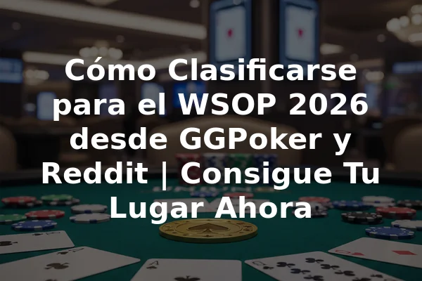 Cómo Clasificarse para el WSOP 2026 desde GGPoker y Reddit | Consigue Tu Lugar Ahora