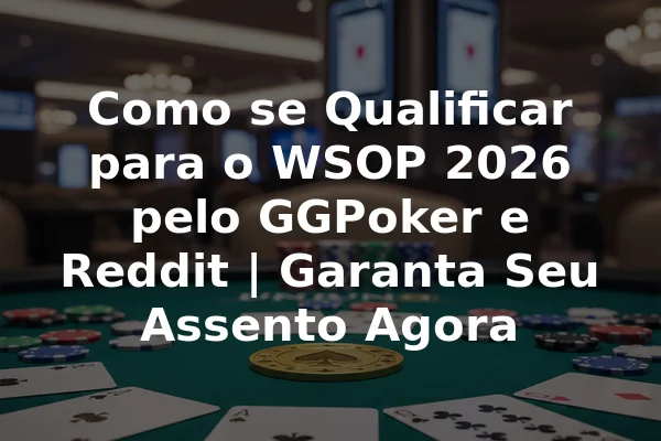 Como se Qualificar para o WSOP 2026 pelo GGPoker e Reddit | Garanta Seu Assento Agora