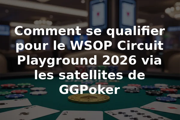 Comment se qualifier pour le WSOP Circuit Playground 2026 via les satellites de GGPoker
