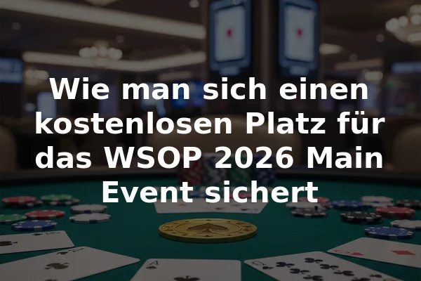 Wie man sich einen kostenlosen Platz für das WSOP 2026 Main Event sichert