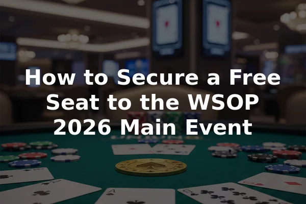 How to Secure a Free Seat to the WSOP 2026 Main Event