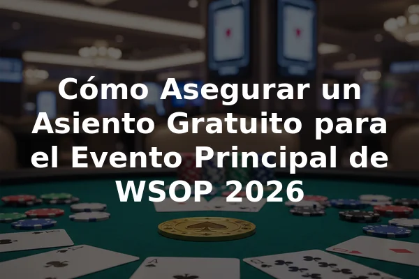Cómo Asegurar un Asiento Gratuito para el Evento Principal de WSOP 2026