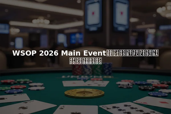 WSOP 2026 Main Eventの無料シートを確保する方法