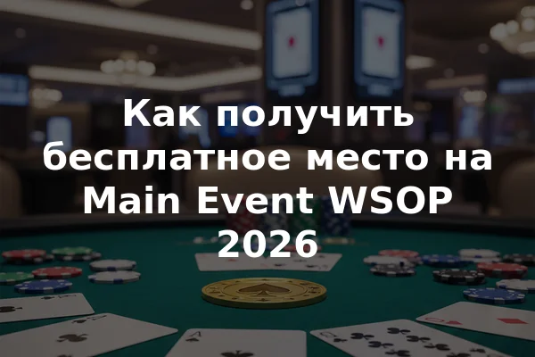 Как получить бесплатное место на Main Event WSOP 2026