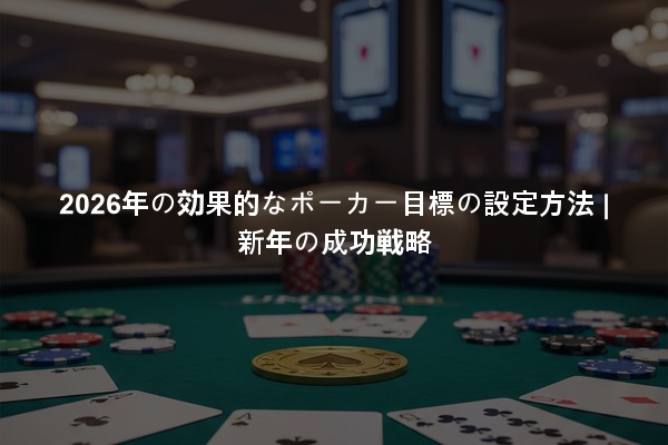 2026年の効果的なポーカー目標の設定方法 | 新年の成功戦略