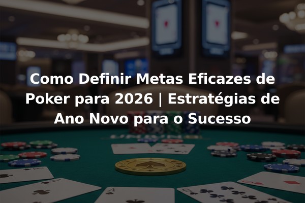 Como Definir Metas Eficazes de Poker para 2026 | Estratégias de Ano Novo para o Sucesso