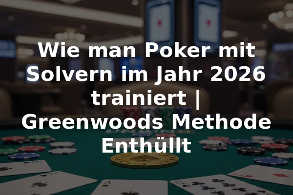 Wie man Poker mit Solvern im Jahr 2026 trainiert | Greenwoods Methode Enthüllt
