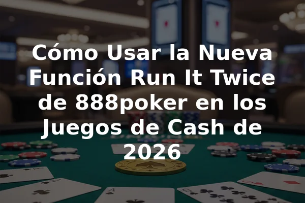 Cómo Usar la Nueva Función Run It Twice de 888poker en los Juegos de Cash de 2026