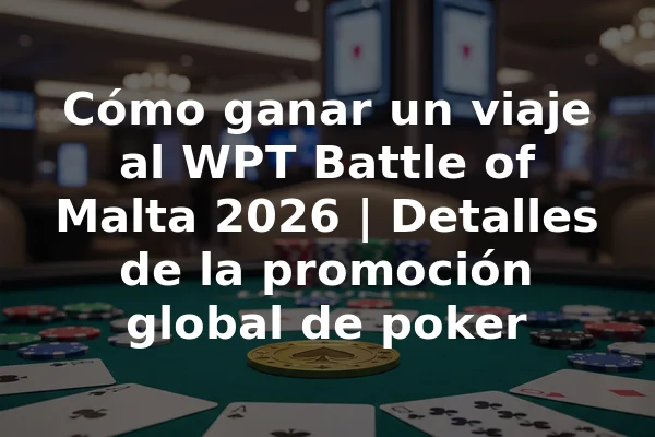 Cómo ganar un viaje al WPT Battle of Malta 2026 | Detalles de la promoción global de poker