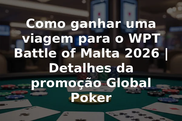 Como ganhar uma viagem para o WPT Battle of Malta 2026 | Detalhes da promoção Global Poker