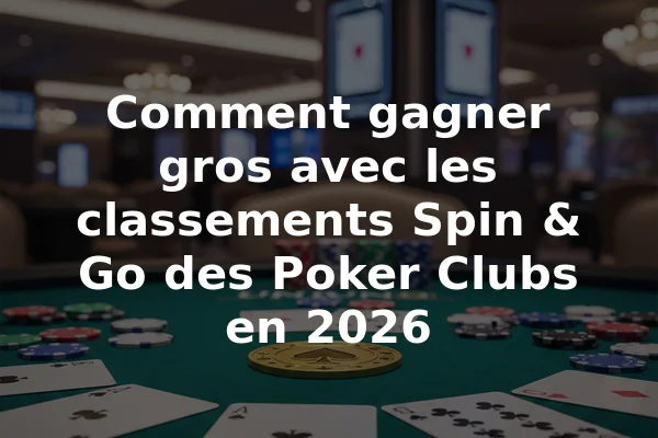 Comment gagner gros avec les classements Spin & Go des Poker Clubs en 2026