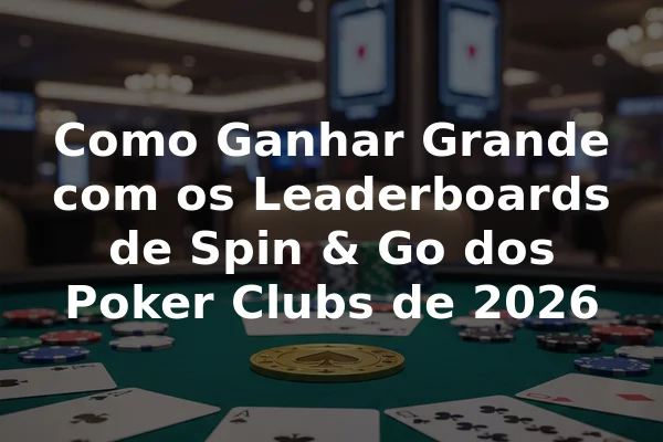 Como Ganhar Grande com os Leaderboards de Spin & Go dos Poker Clubs de 2026