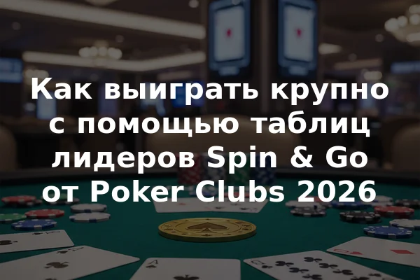 Как выиграть крупно с помощью таблиц лидеров Spin & Go от Poker Clubs 2026