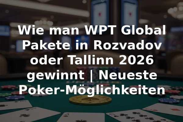 Wie man WPT Global Pakete in Rozvadov oder Tallinn 2026 gewinnt | Neueste Poker-Möglichkeiten