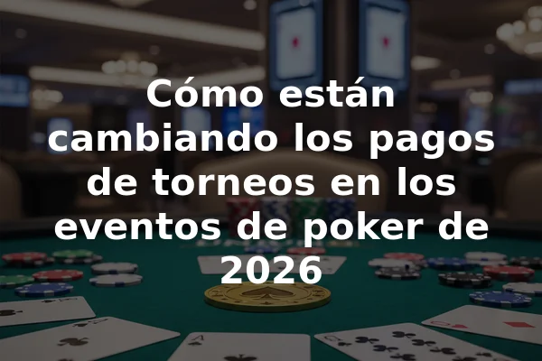Cómo están cambiando los pagos de torneos en los eventos de poker de 2026