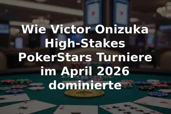 Wie Victor Onizuka High-Stakes PokerStars Turniere im April 2026 dominierte