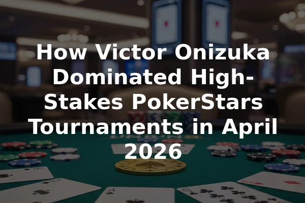 How Victor Onizuka Dominated High-Stakes PokerStars Tournaments in April 2026
