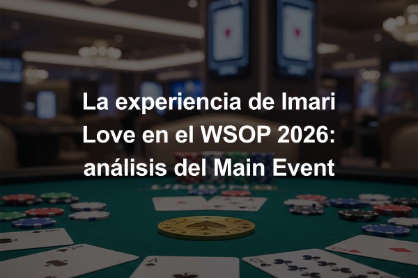 La experiencia de Imari Love en el WSOP 2026: análisis del Main Event