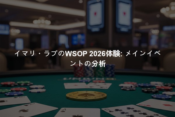 イマリ・ラブのWSOP 2026体験: メインイベントの分析