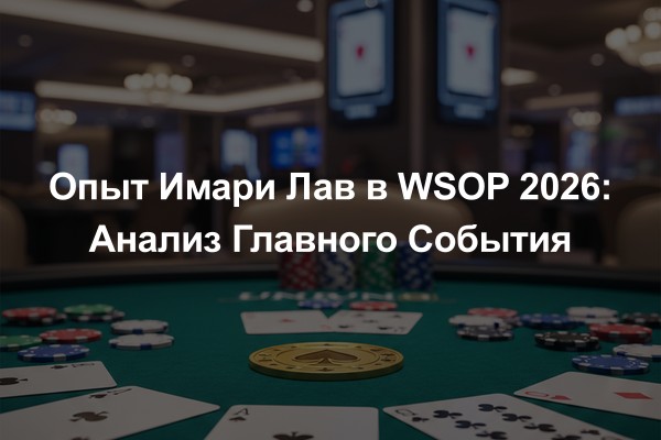 Опыт Имари Лав в WSOP 2026: Анализ Главного События