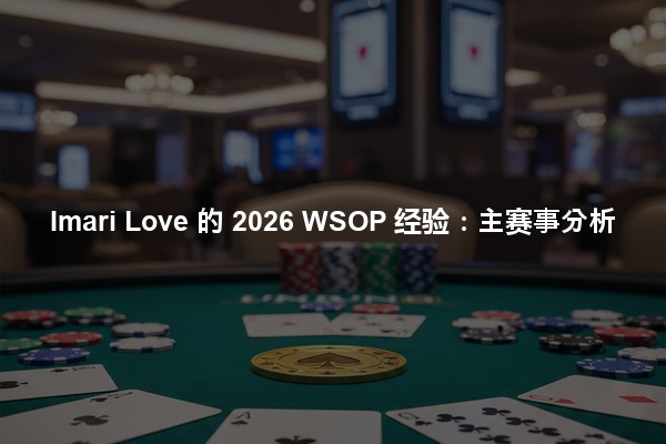 Imari Love 的 2026 WSOP 经验：主赛事分析