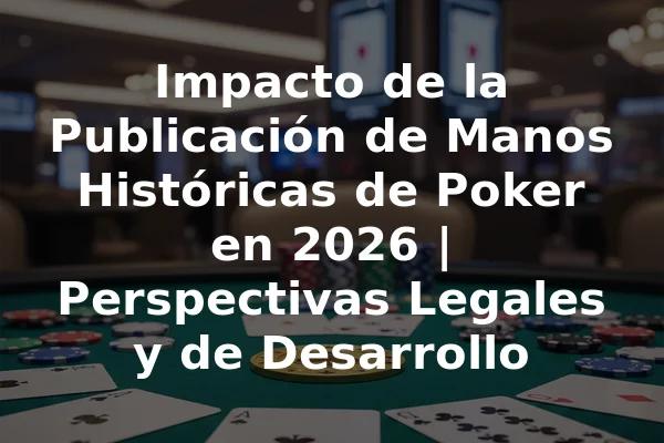 Impacto de la Publicación de Manos Históricas de Poker en 2026 | Perspectivas Legales y de Desarrollo