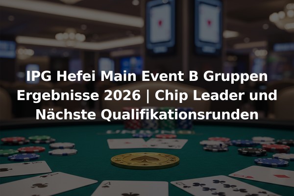 IPG Hefei Main Event B Gruppen Ergebnisse 2026 | Chip Leader und Nächste Qualifikationsrunden