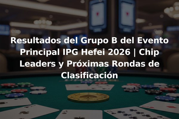 Resultados del Grupo B del Evento Principal IPG Hefei 2026 | Chip Leaders y Próximas Rondas de Clasificación