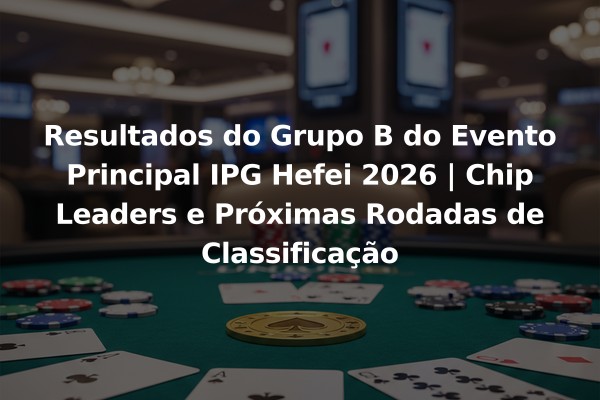Resultados do Grupo B do Evento Principal IPG Hefei 2026 | Chip Leaders e Próximas Rodadas de Classificação