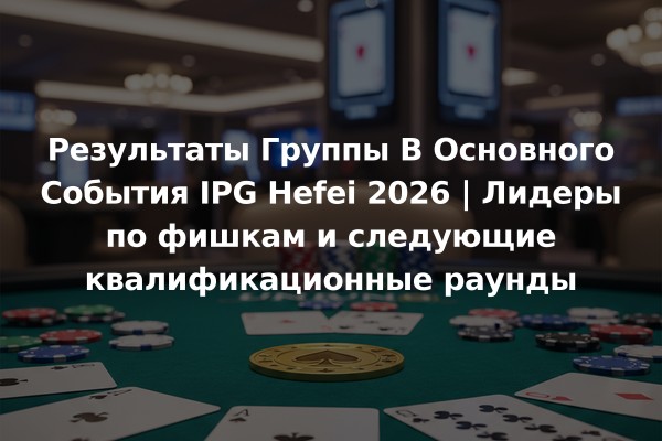 Результаты Группы B Основного События IPG Hefei 2026 | Лидеры по фишкам и следующие квалификационные раунды
