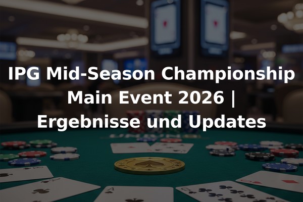 IPG Mid-Season Championship Main Event 2026 | Ergebnisse und Updates