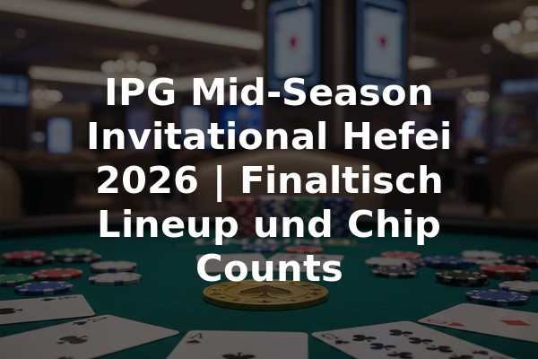 IPG Mid-Season Invitational Hefei 2026 | Finaltisch Lineup und Chip Counts