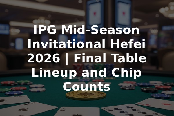 IPG Mid-Season Invitational Hefei 2026 | Final Table Lineup and Chip Counts