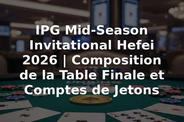 IPG Mid-Season Invitational Hefei 2026 | Composition de la Table Finale et Comptes de Jetons
